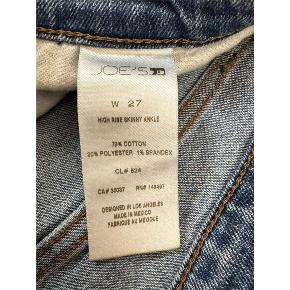 Joe’s Jeans High Rise Skinny Ankle Jeans Medium Wash Size 27 Stretch Denim - Picture 5 of 12